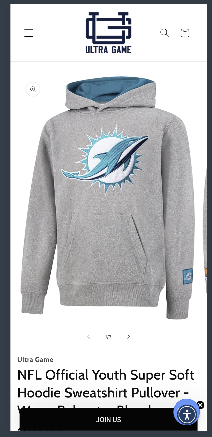 Current product page showing email popup obscuring content on mobile